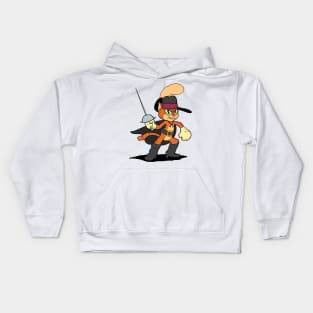 Puss in Boots 1930s rubber hose style Kids Hoodie